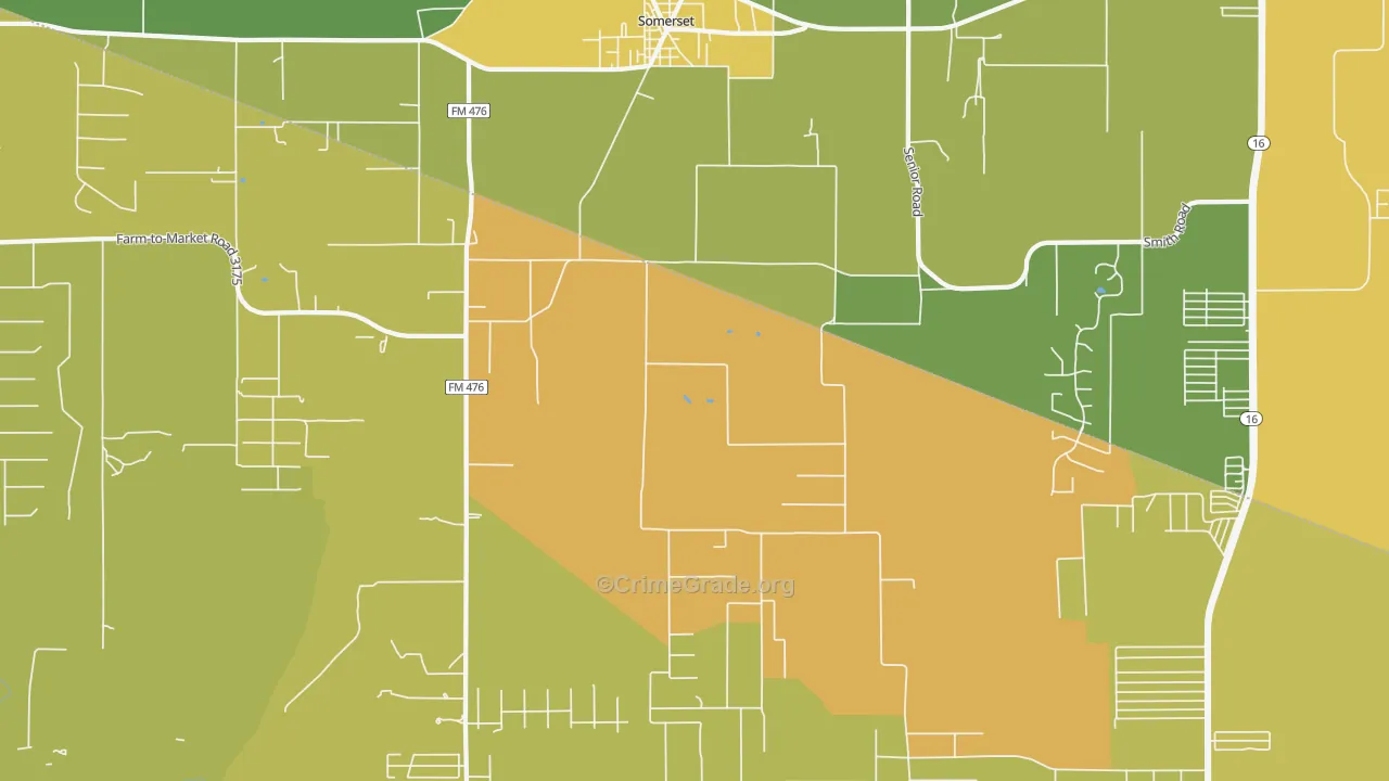 Somerset, TX Map of Vandalism Rates