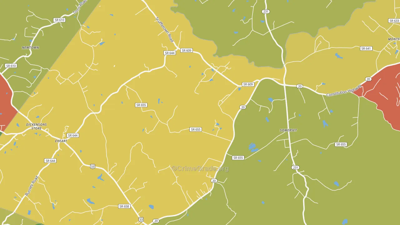 Somerset, VA Map of Vandalism Rates