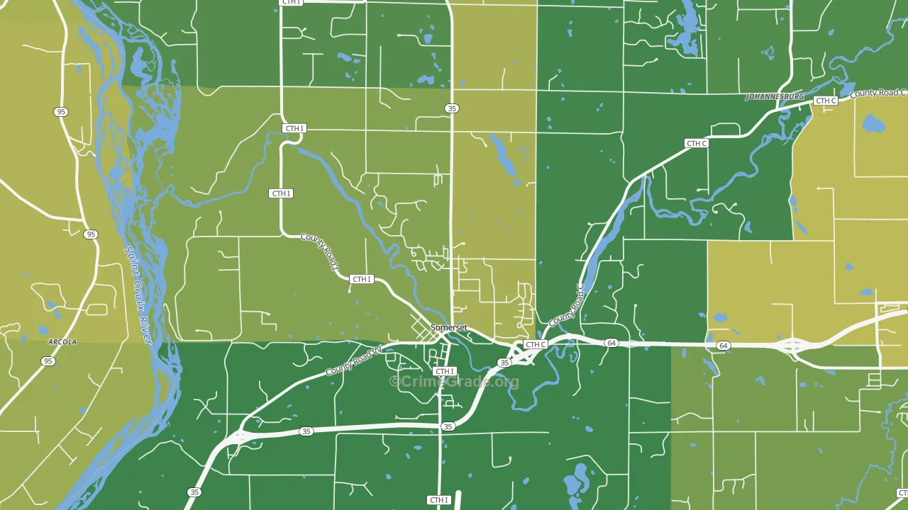 Somerset, WI Map of Vandalism Rates