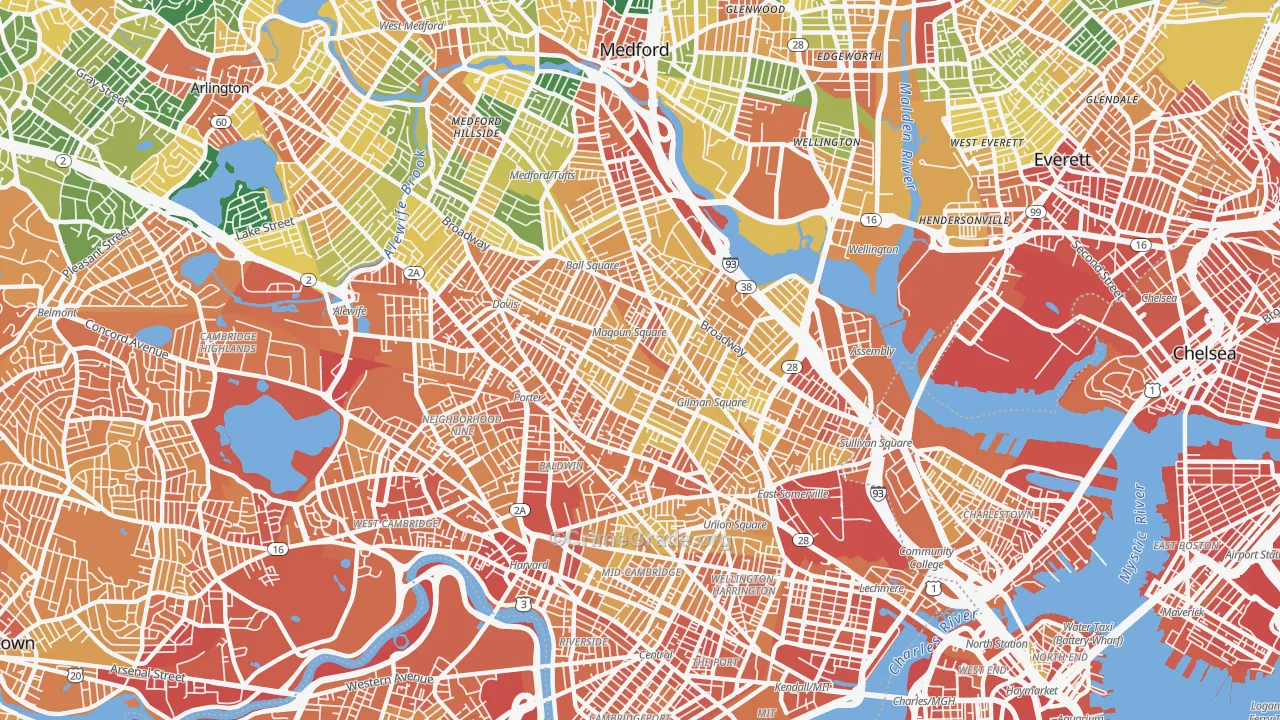 Somerville, MA Map of Vandalism Rates