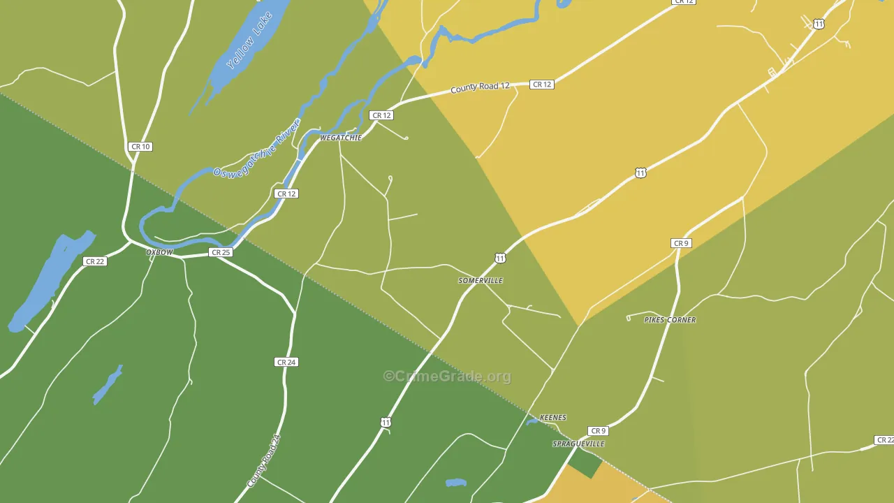 Somerville, NY Map of Vandalism Rates