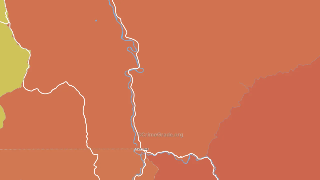 Somes Bar, CA Map of Vandalism Rates