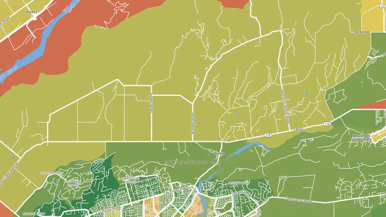 Somis, CA Map of Vandalism Rates