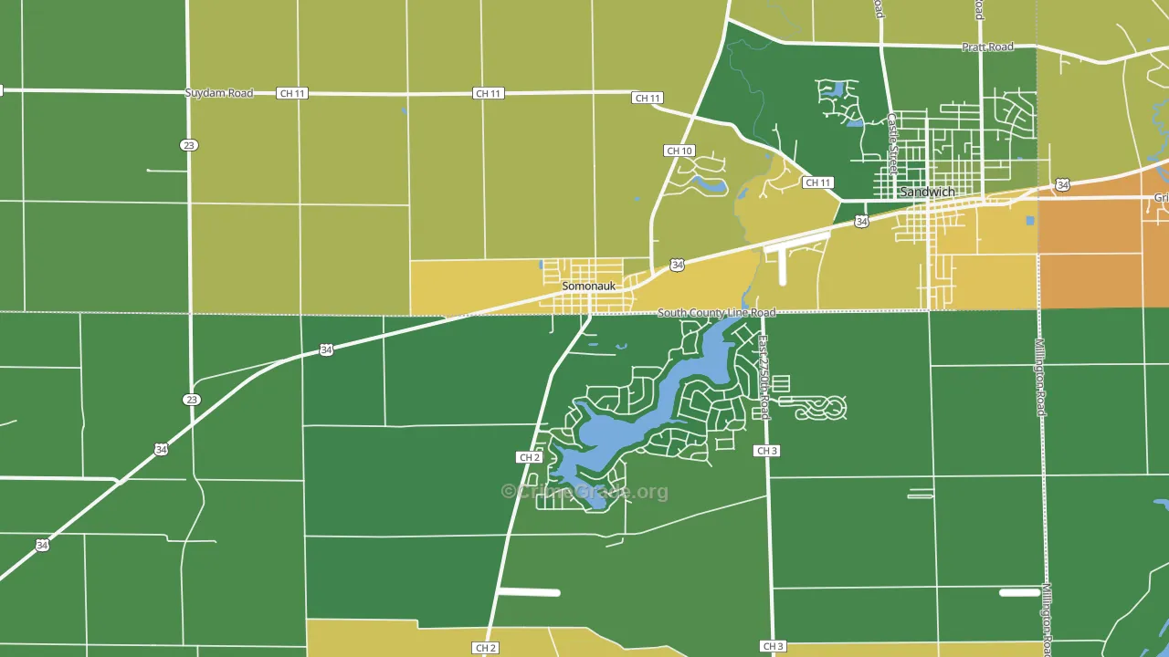 Somonauk, IL Map of Vandalism Rates