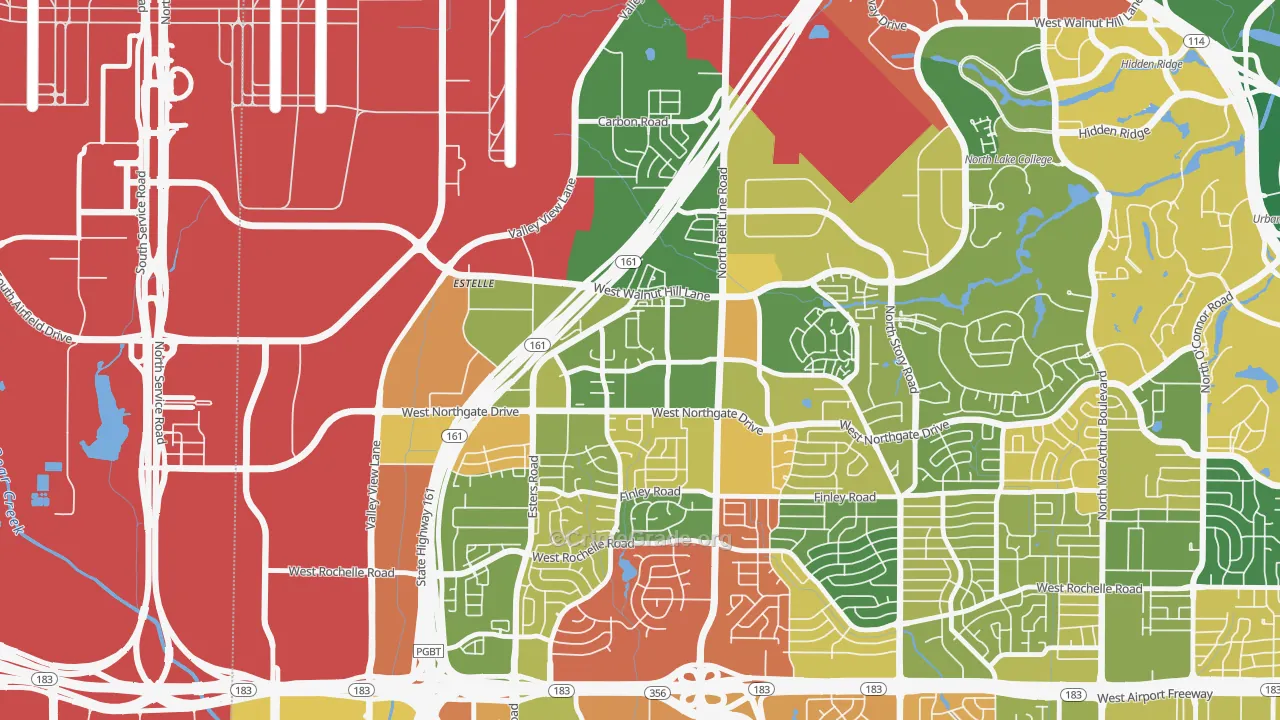 Song, Irving, TX Map of Vandalism Rates