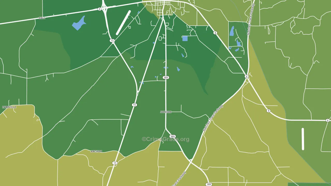 Sonora, MS Map of Vandalism Rates