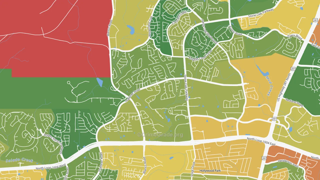Sonterra-Stone Oak, San Antonio, TX Map of Vandalism Rates