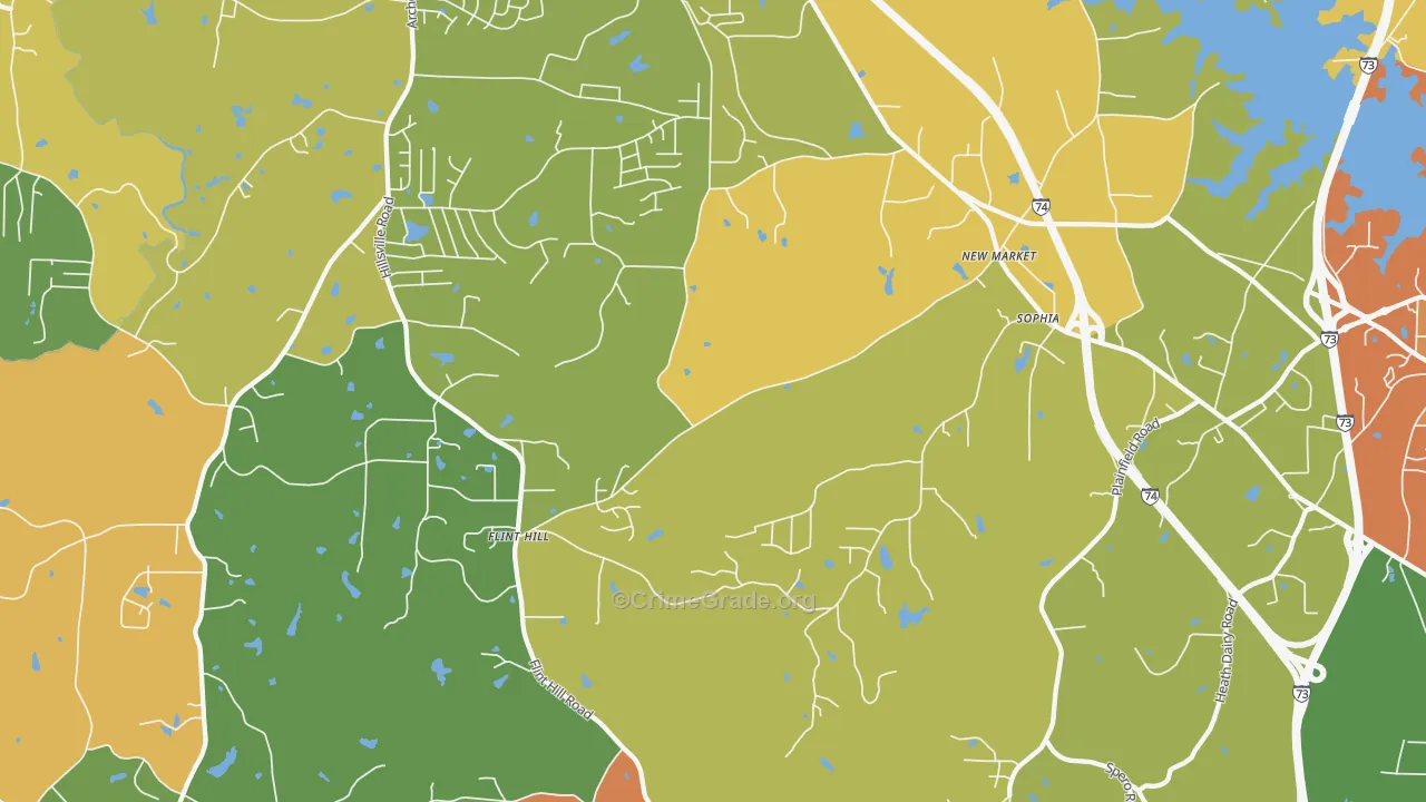 Sophia, NC Map of Vandalism Rates