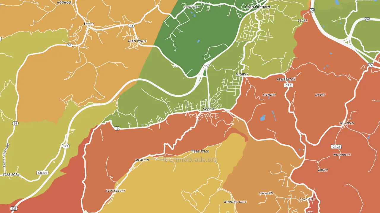 Sophia, WV Map of Vandalism Rates