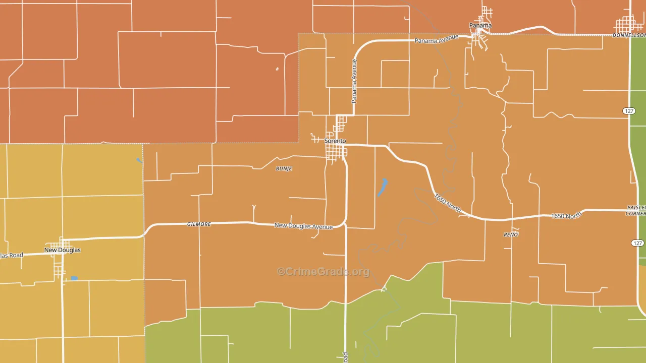 Sorento, IL Map of Vandalism Rates