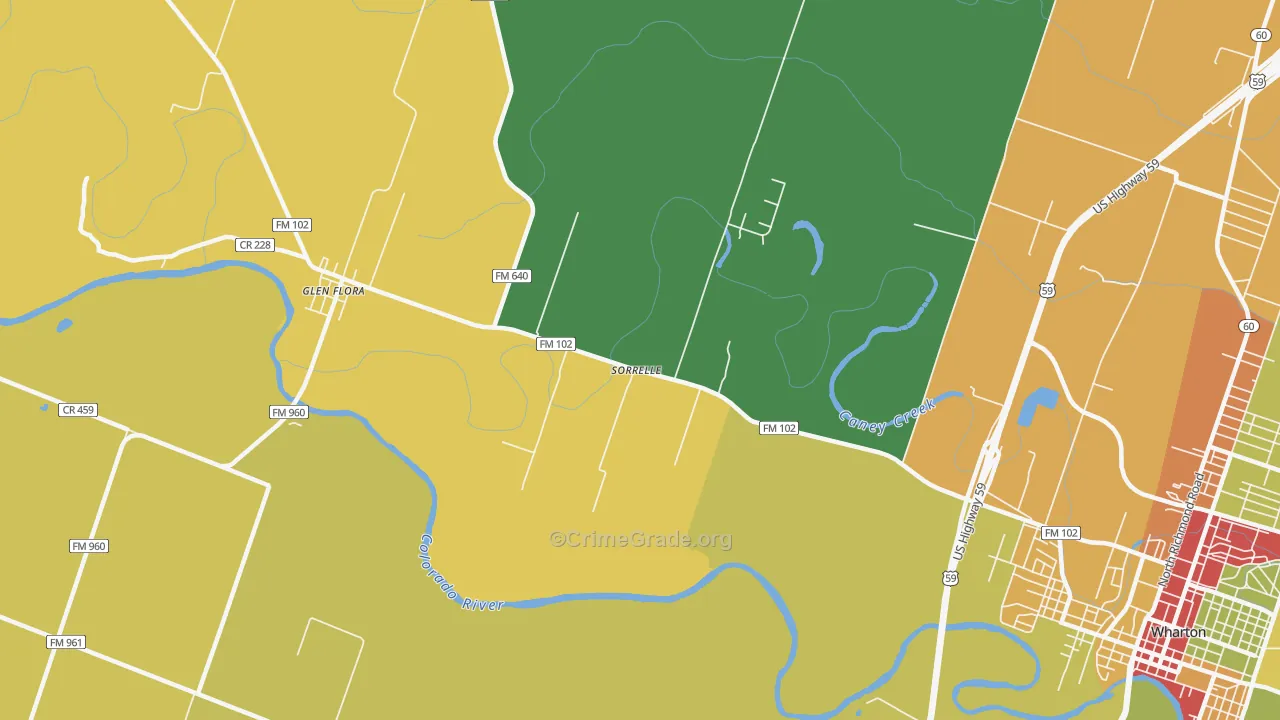 Sorrelle, TX Map of Vandalism Rates
