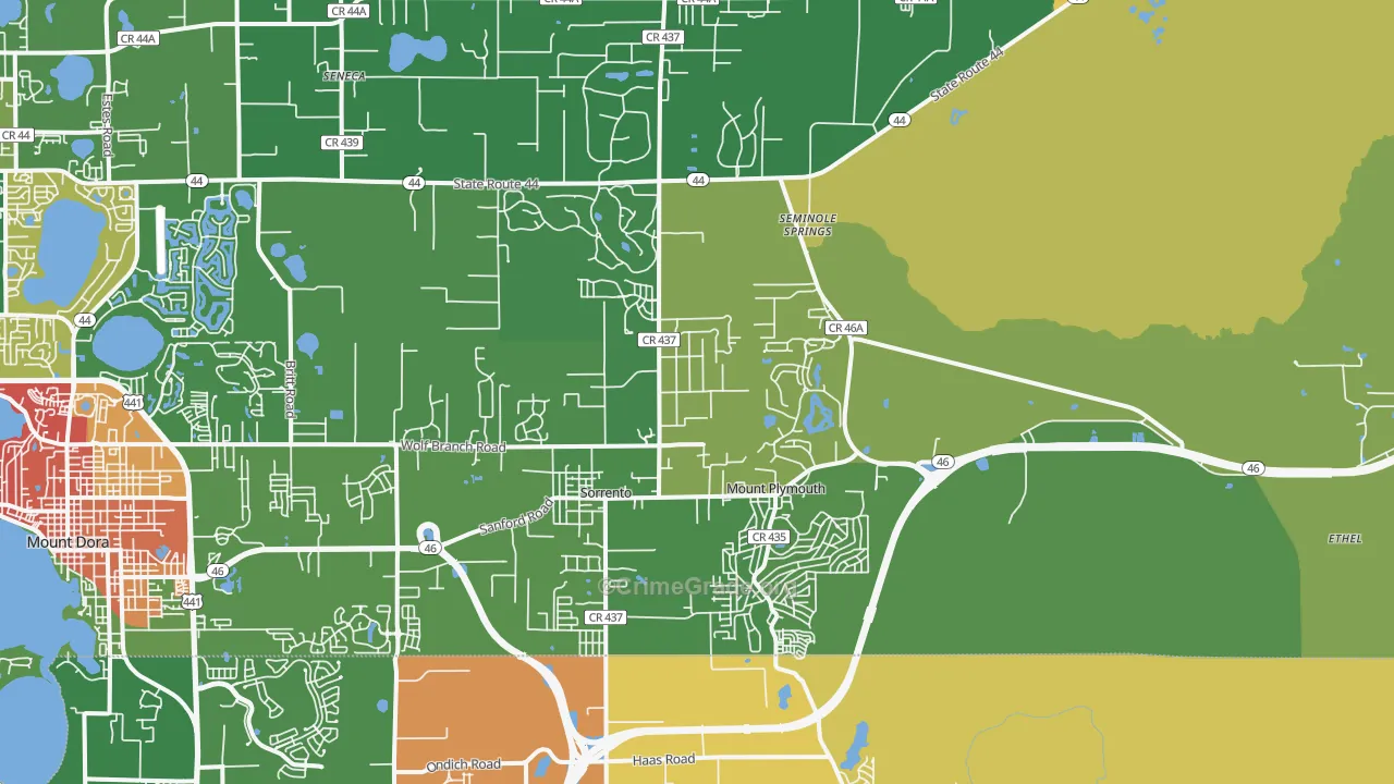 Sorrento, FL Map of Vandalism Rates
