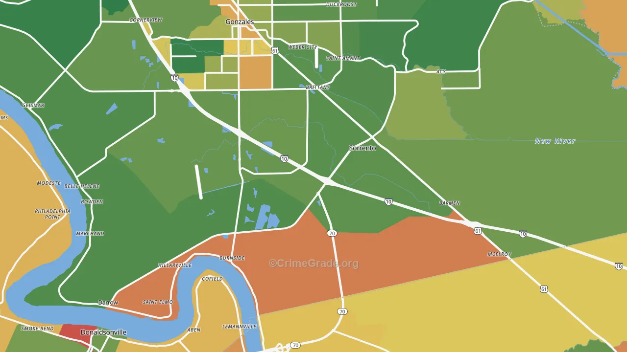 Sorrento, LA Map of Vandalism Rates