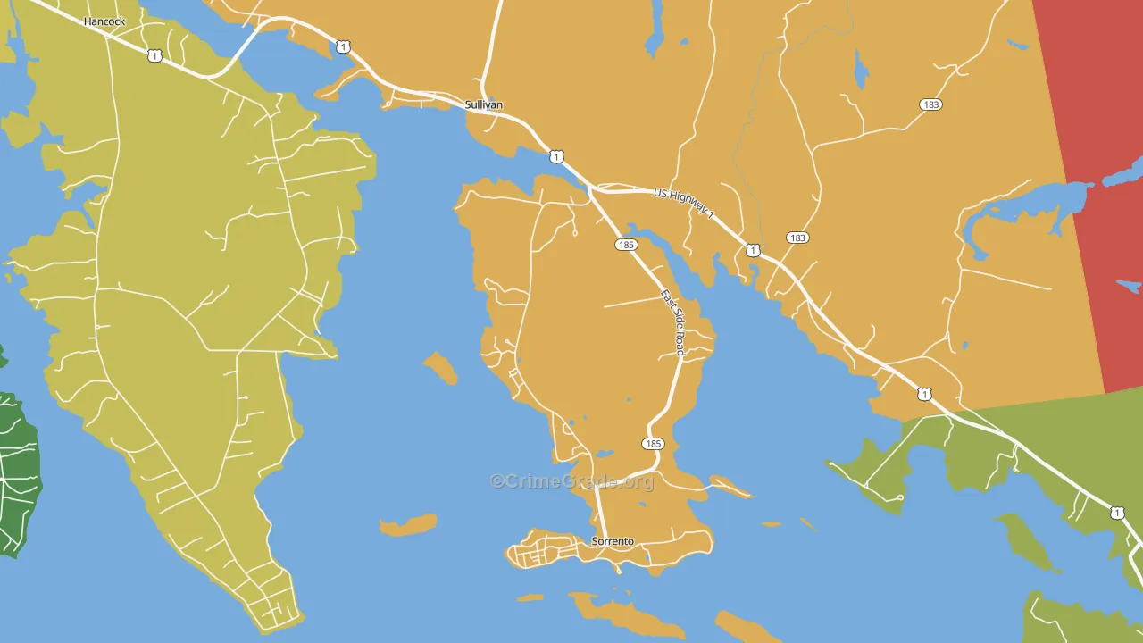 Sorrento, ME Map of Vandalism Rates
