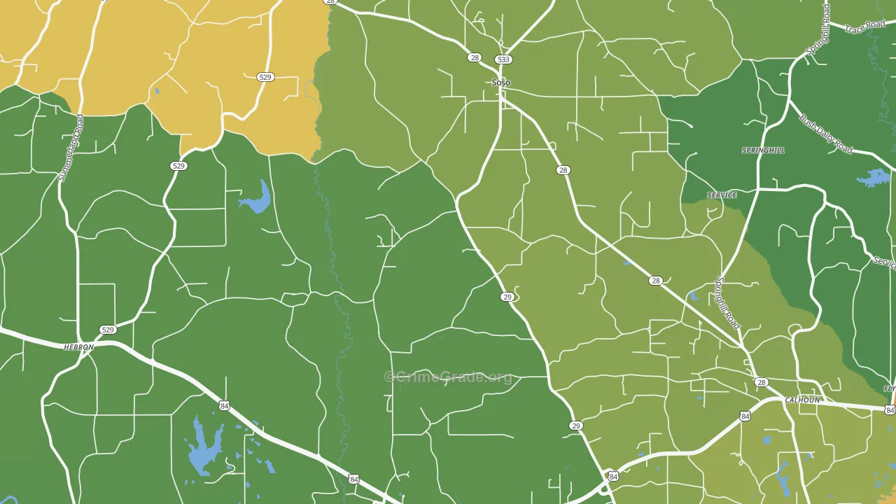 Soso, MS Map of Vandalism Rates