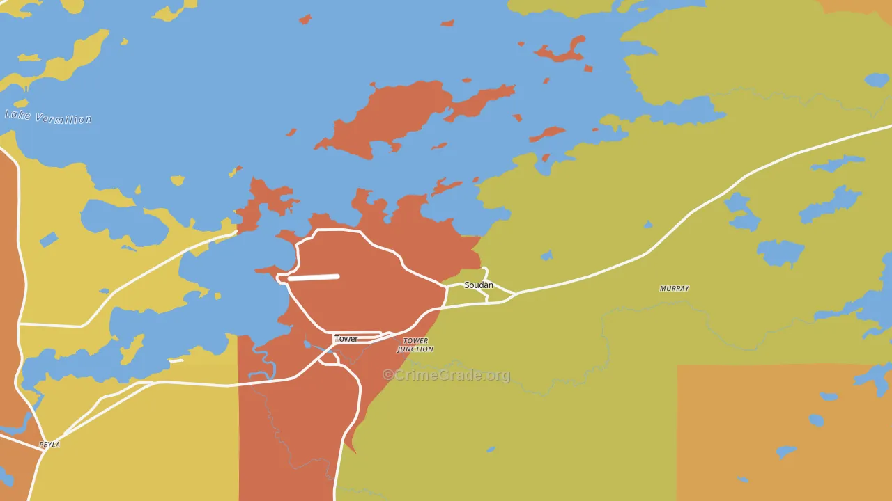Soudan, MN Map of Vandalism Rates