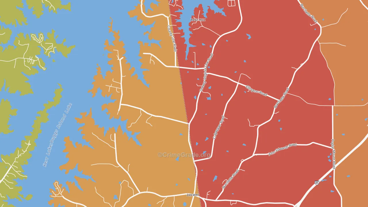 Soul City, NC Map of Vandalism Rates