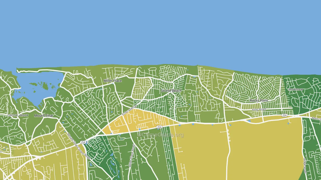 Sound Beach, NY Map of Vandalism Rates