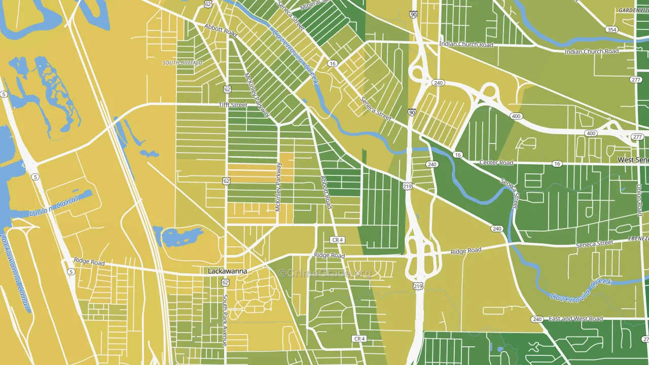 South Abbott, Buffalo, NY Map of Vandalism Rates