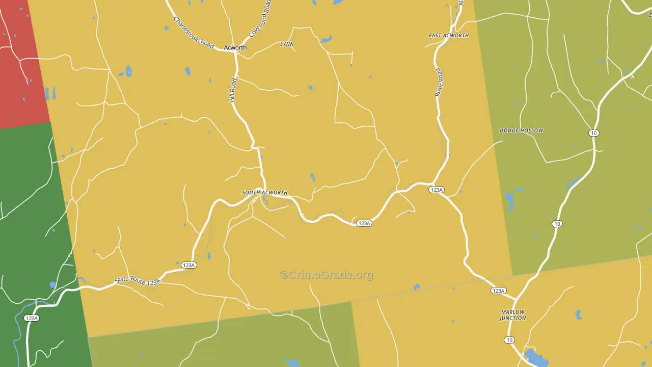 South Acworth, NH Map of Vandalism Rates