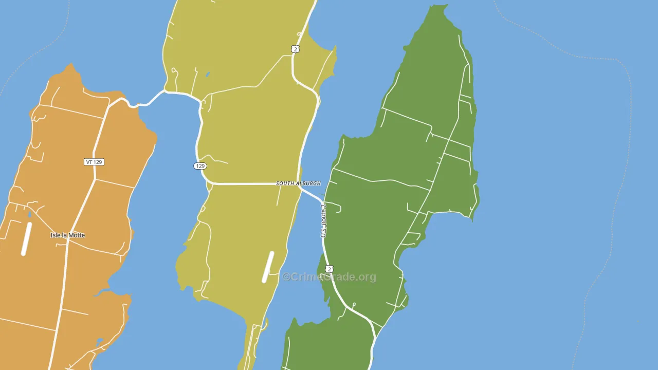 South Alburg, VT Map of Vandalism Rates