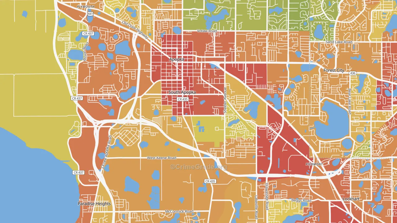 South Apopka, FL Map of Vandalism Rates