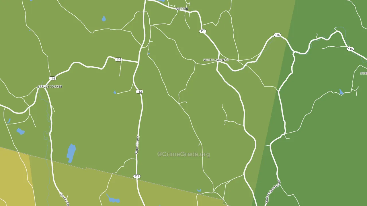 South Ashfield, MA Map of Vandalism Rates