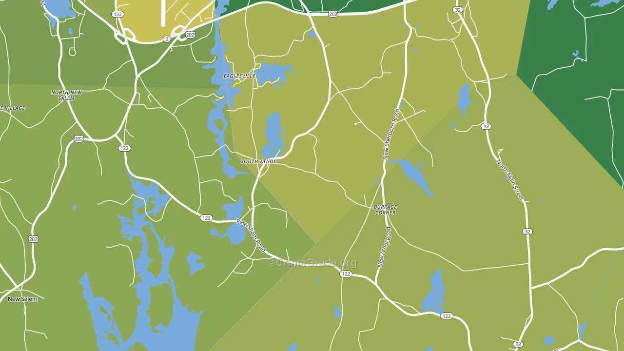 South Athol, MA Map of Vandalism Rates