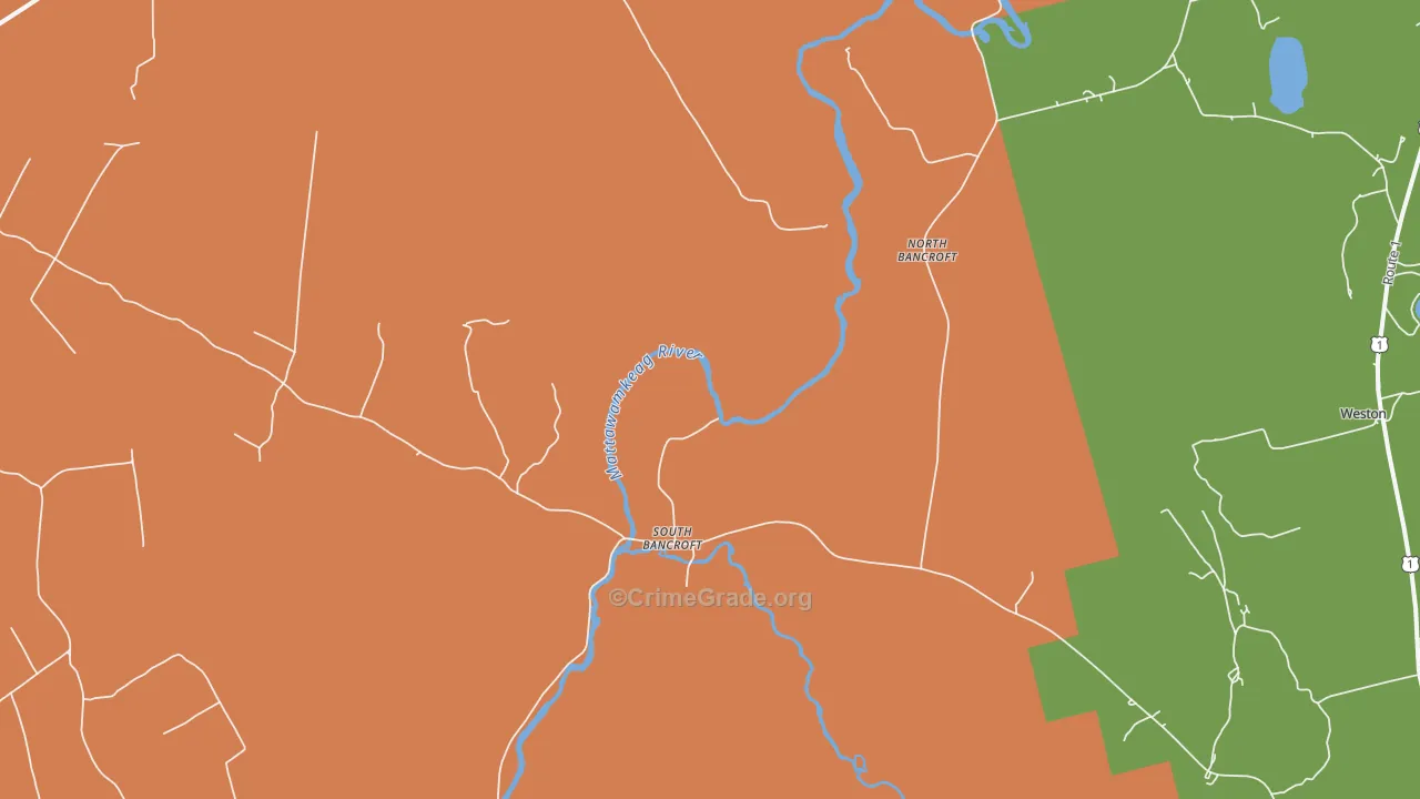 South Bancroft, ME Map of Vandalism Rates