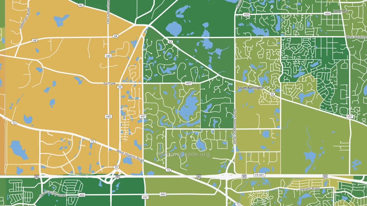 South Barrington, IL Map of Vandalism Rates