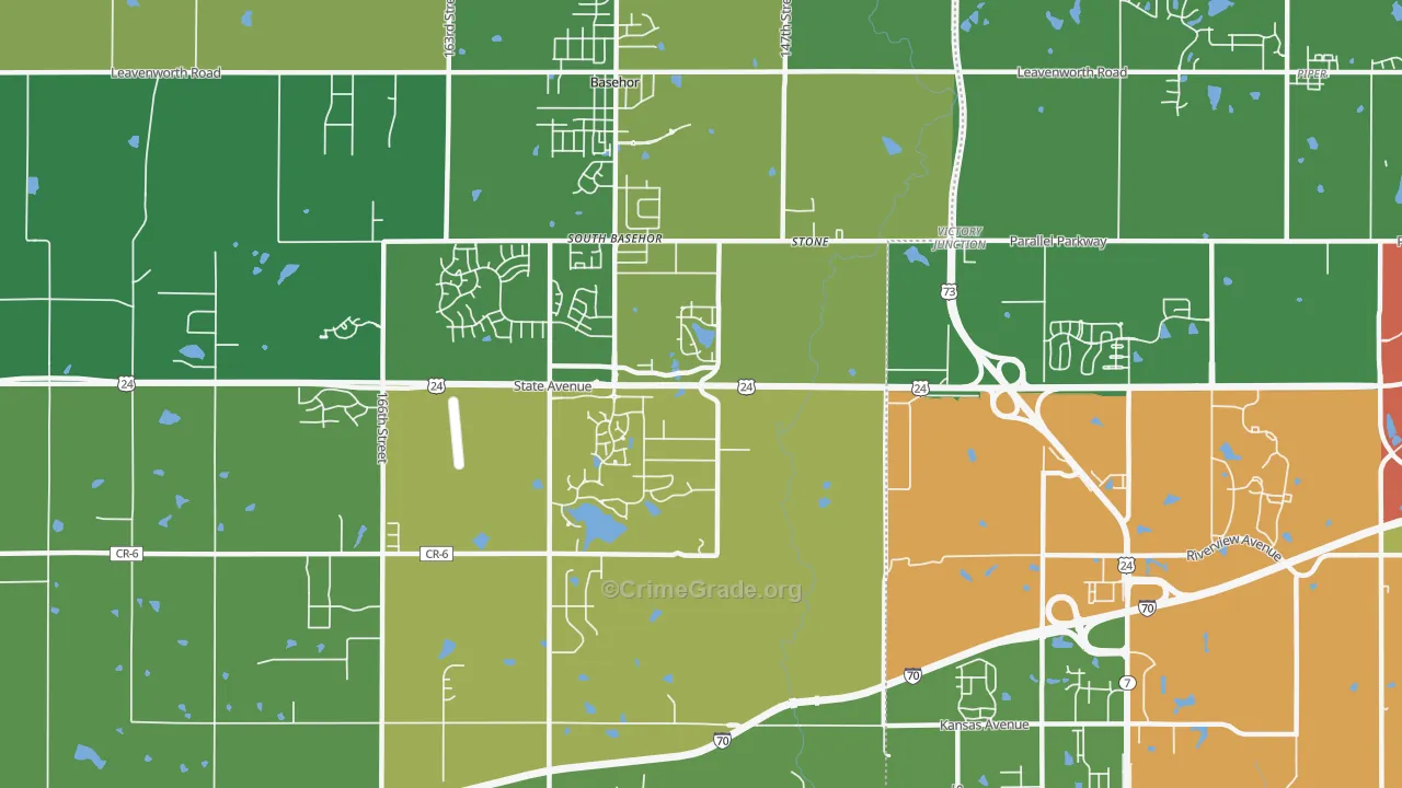 South Basehor, KS Map of Vandalism Rates