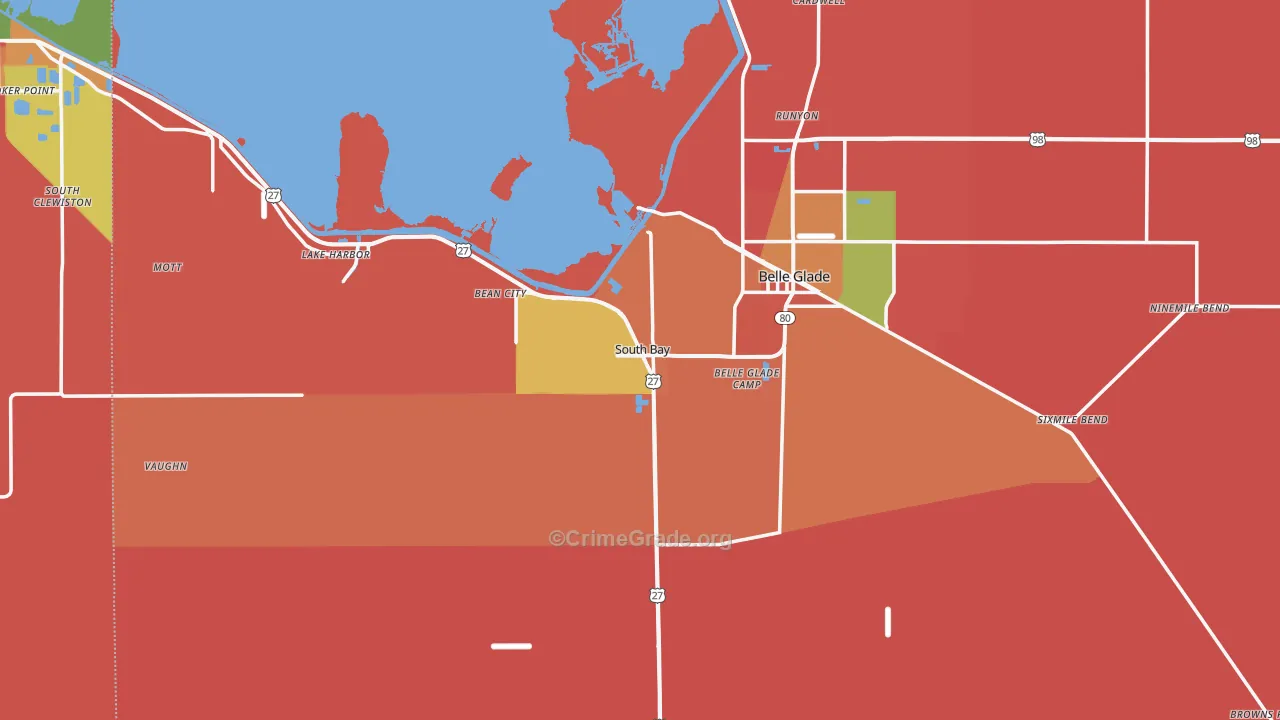 South Bay, FL Map of Vandalism Rates