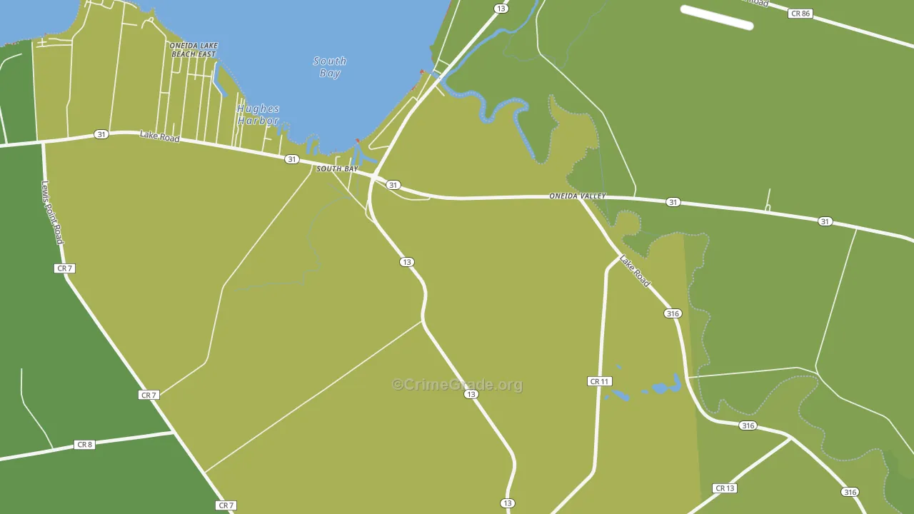 South Bay, NY Map of Vandalism Rates
