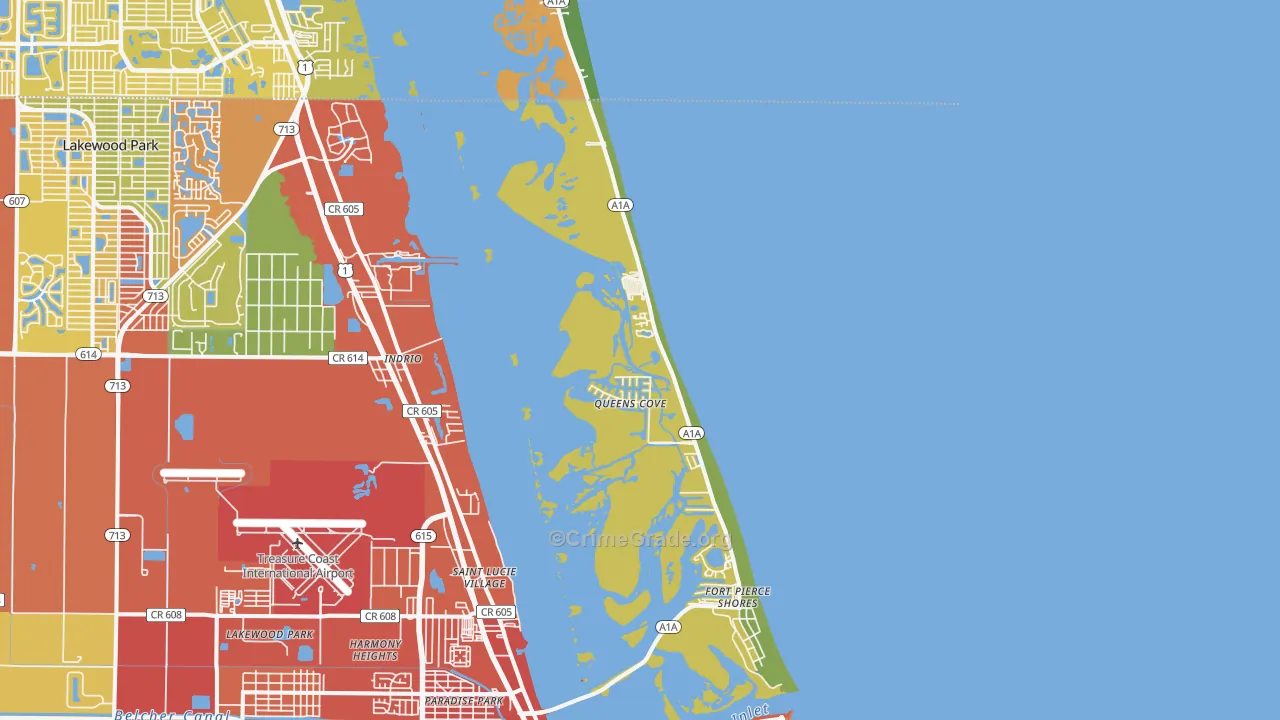 South Beach, Fort Pierce, FL Map of Vandalism Rates