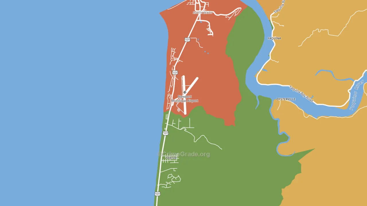 South Beach, OR Map of Vandalism Rates