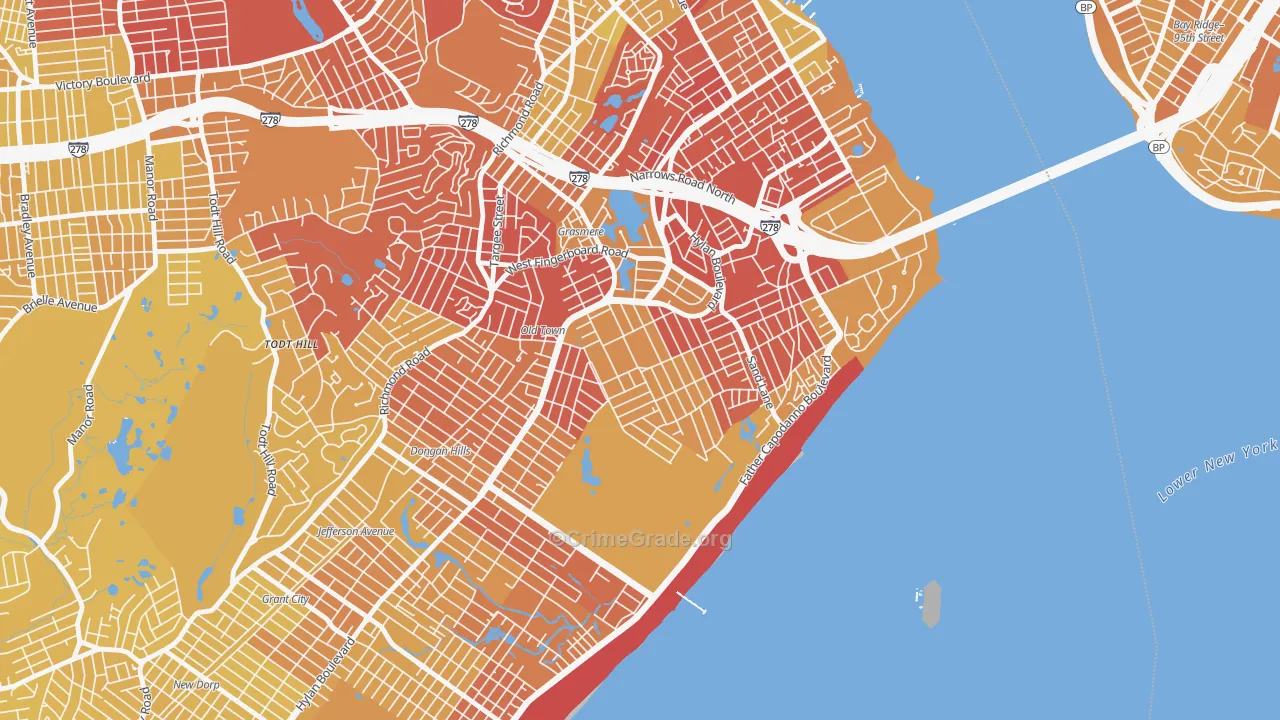 South Beach, Staten Island, NY Map of Vandalism Rates