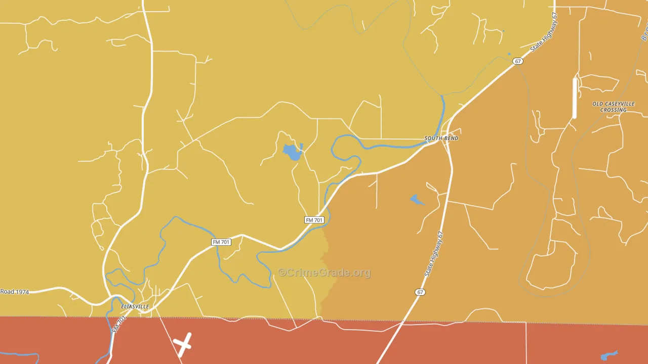 South Bend, TX Map of Vandalism Rates