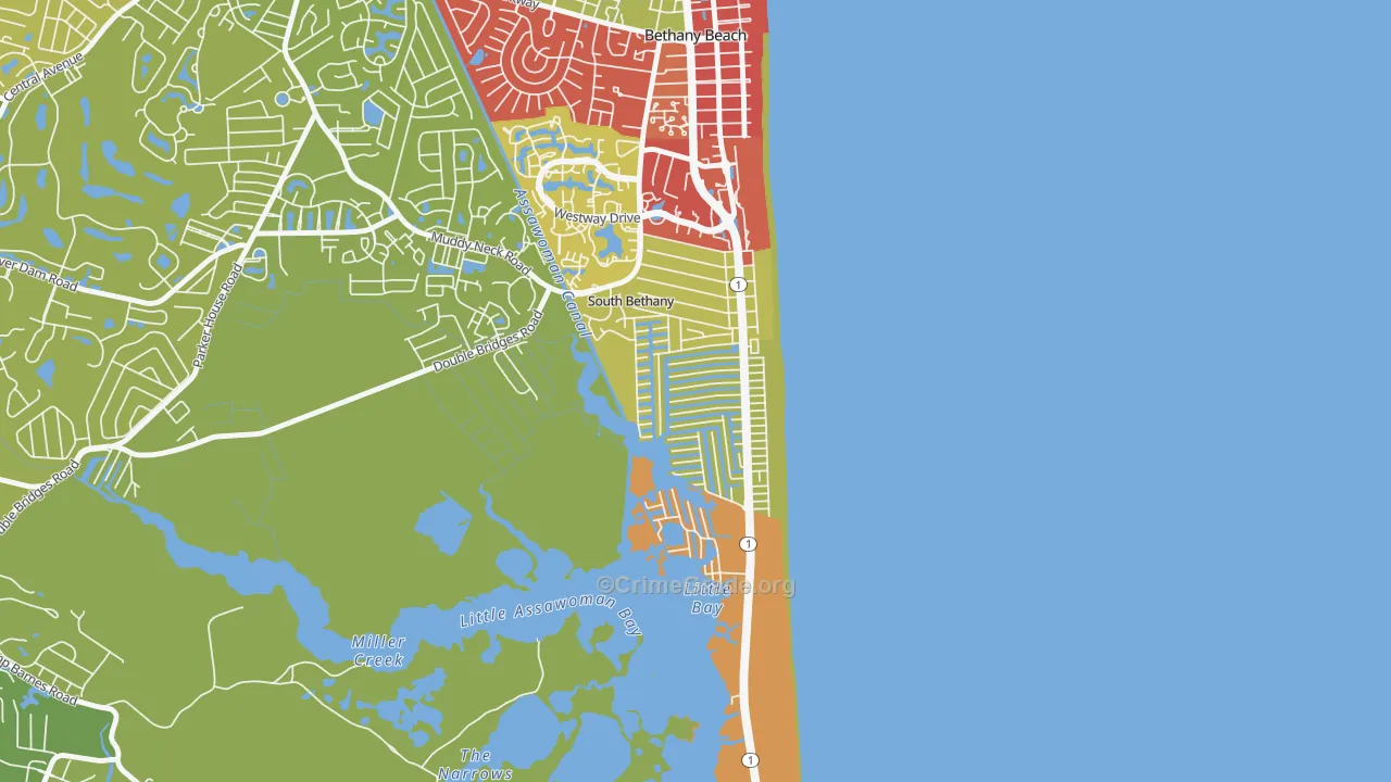 South Bethany, DE Map of Vandalism Rates