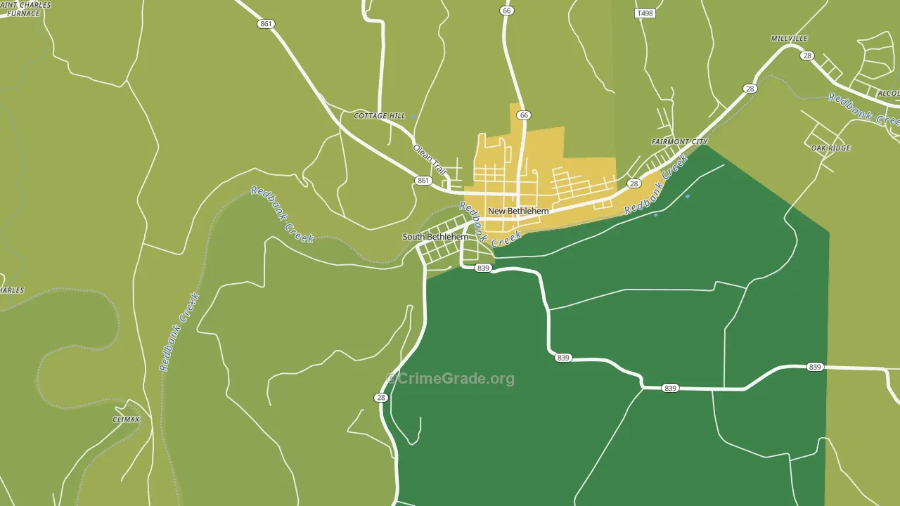 South Bethlehem, PA Map of Vandalism Rates