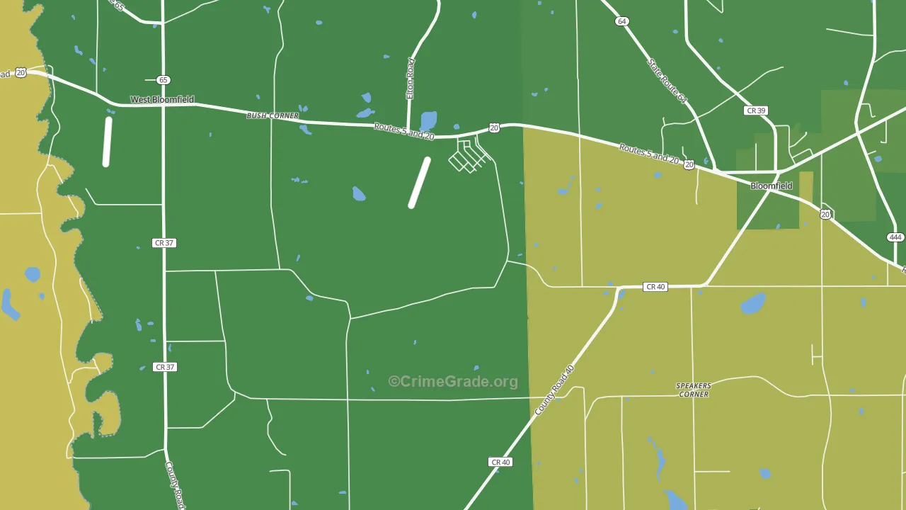 South Bloomfield, NY Map of Vandalism Rates