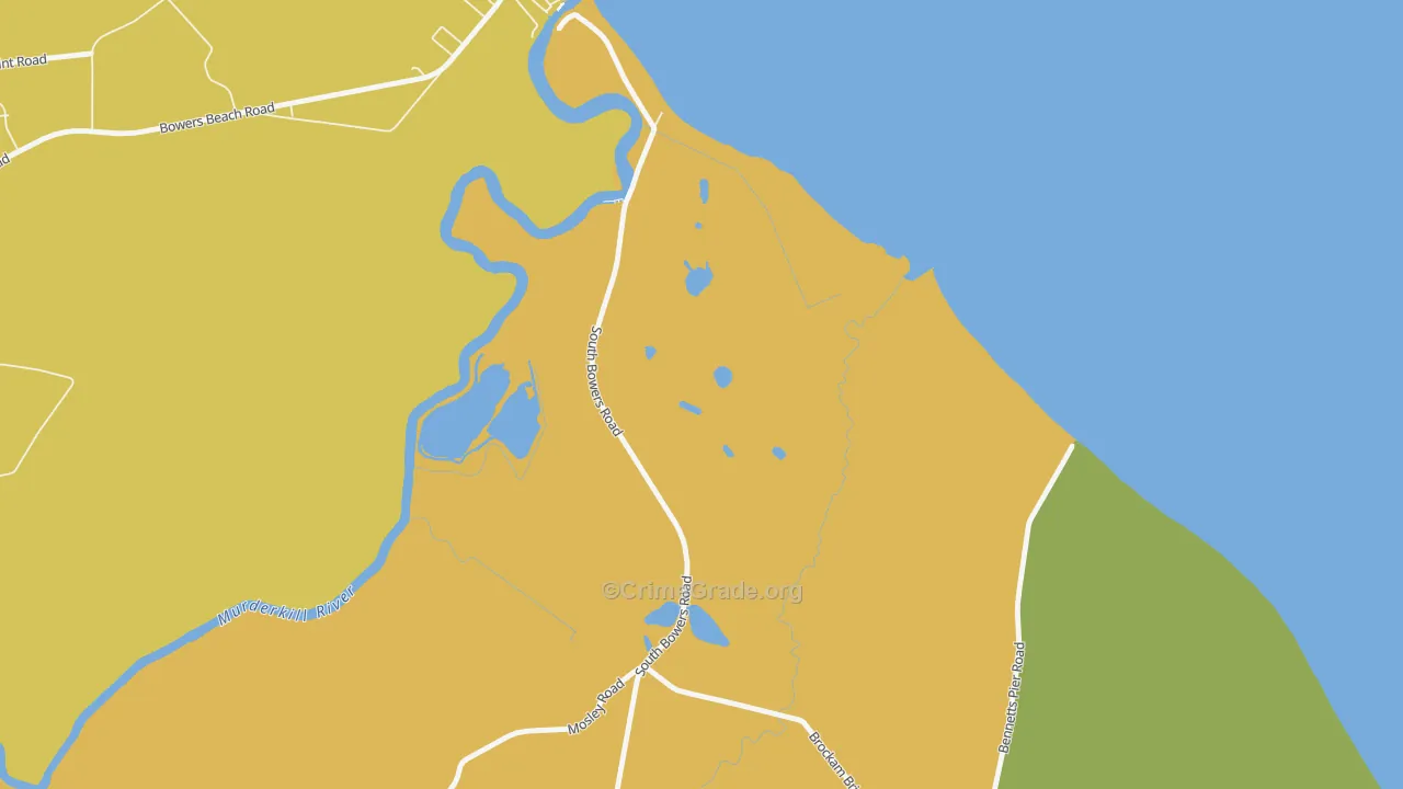 South Bowers, DE Map of Vandalism Rates