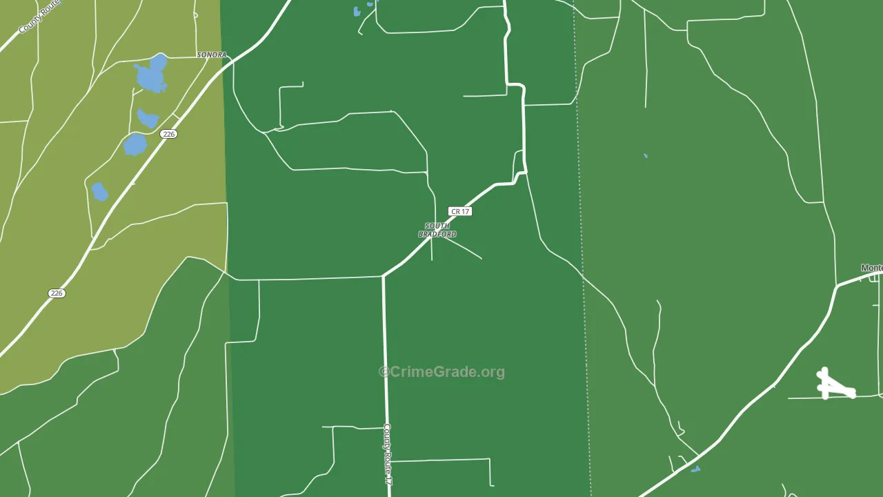 South Bradford, NY Map of Vandalism Rates