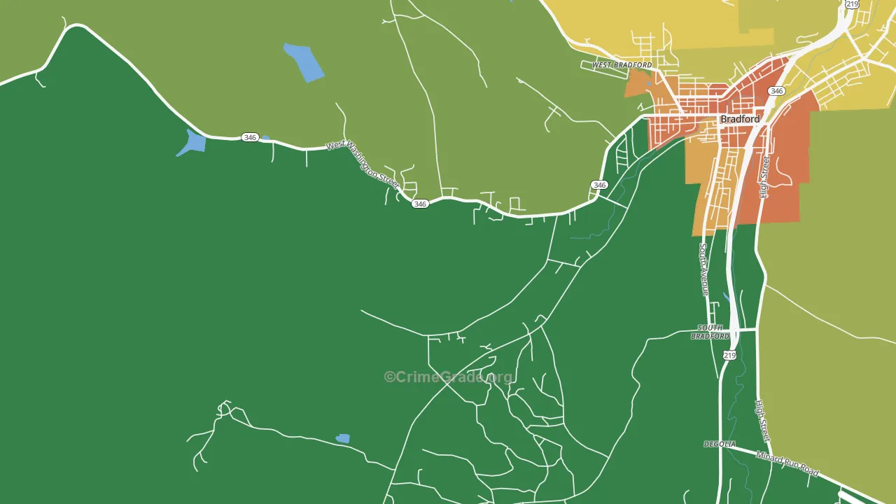 South Bradford, PA Map of Vandalism Rates
