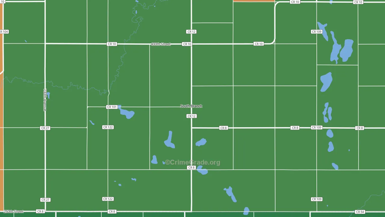 South Branch, MN Map of Vandalism Rates