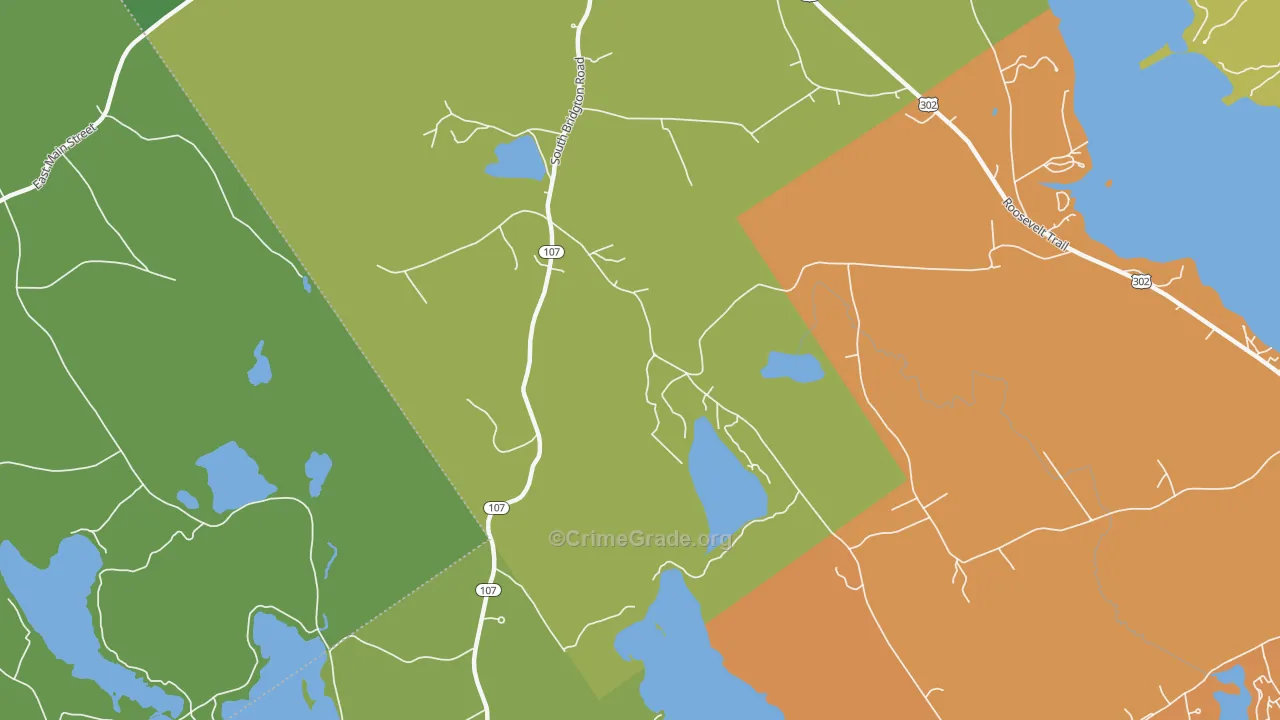 South Bridgton, ME Map of Vandalism Rates