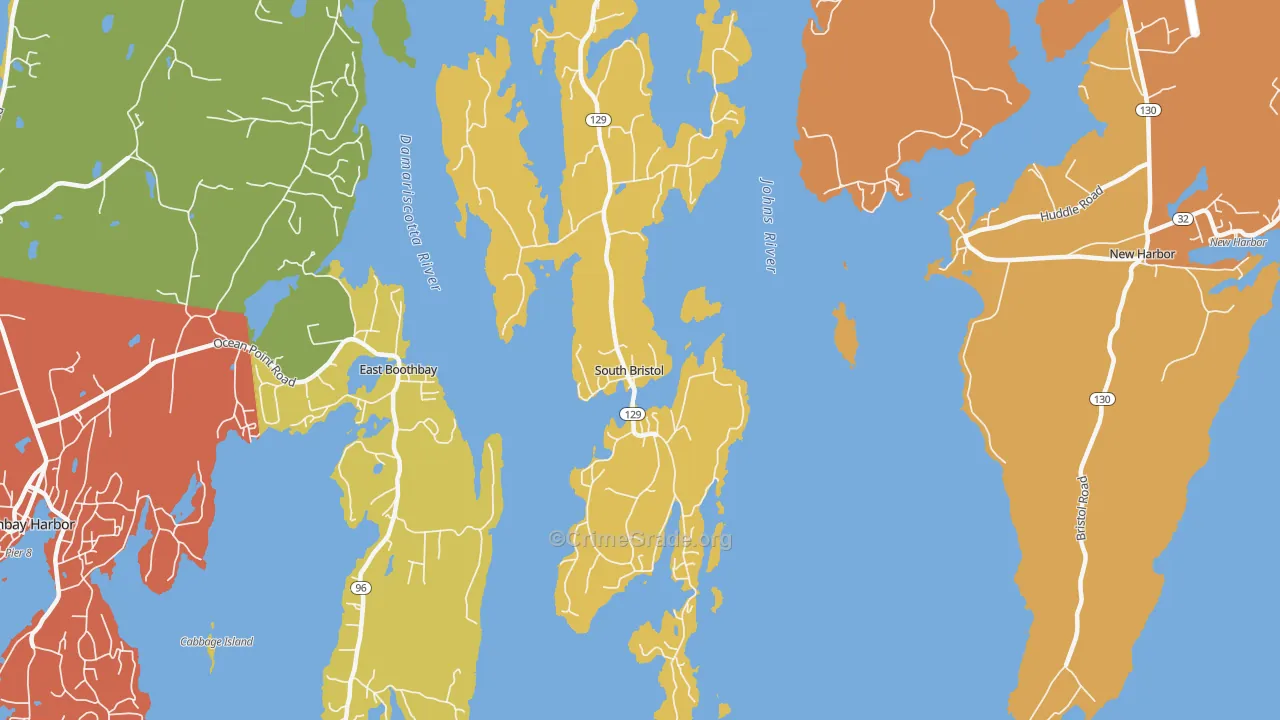 South Bristol, ME Map of Vandalism Rates