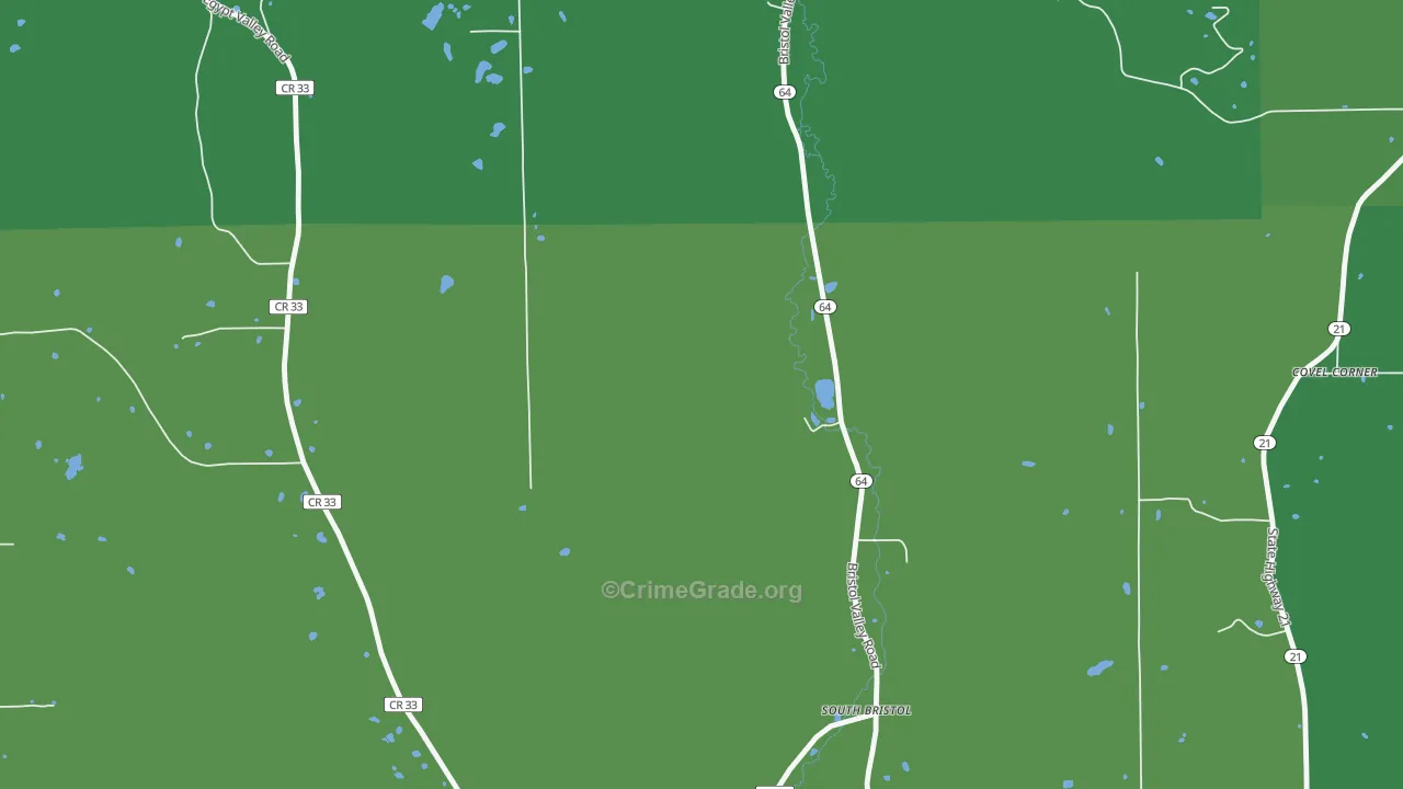 South Bristol, NY Map of Vandalism Rates