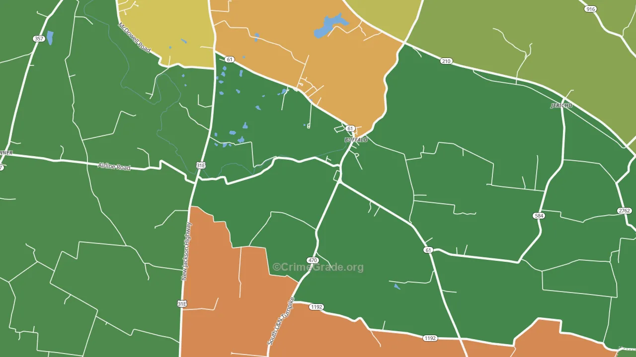 South Buffalo, KY Map of Vandalism Rates