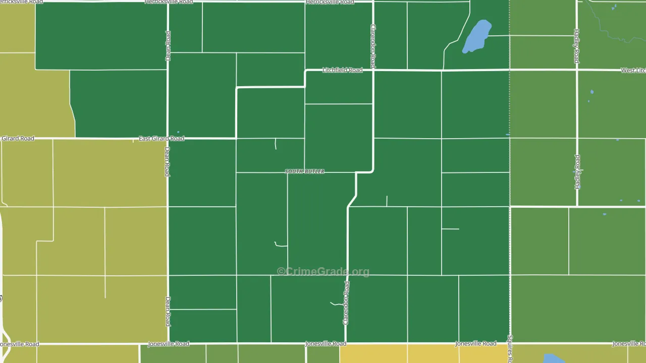 South Butler, MI Map of Vandalism Rates