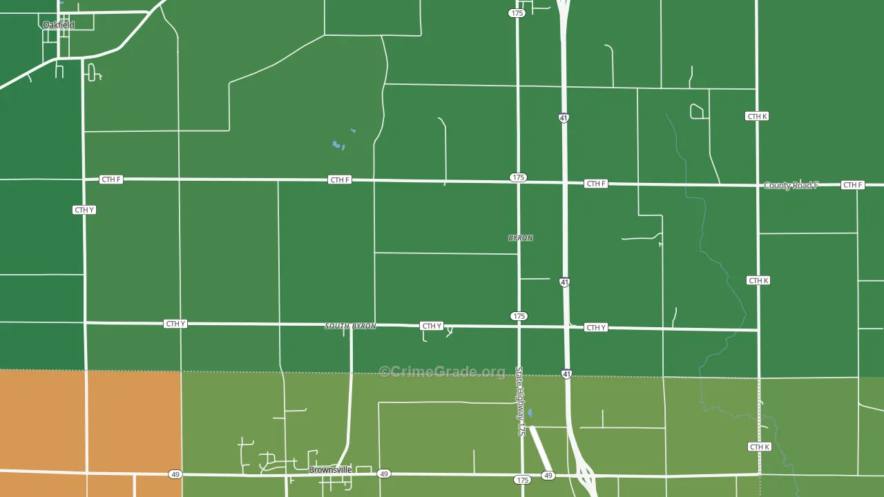 South Byron, WI Map of Vandalism Rates